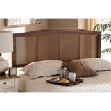 BOWERY HILL Modern Wood Queen Size Headboard with Woven Detailing in Brown BOWERY HILL