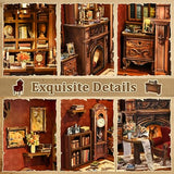 Sagiterra Book Nook Kit，DIY Miniature Dollhouse Kit for Adults and Teens，3D Wooden Tiny House for Family and Friends，Bookshelf Decor in Halloween/Christmas（Book Store） (Twilight Library)