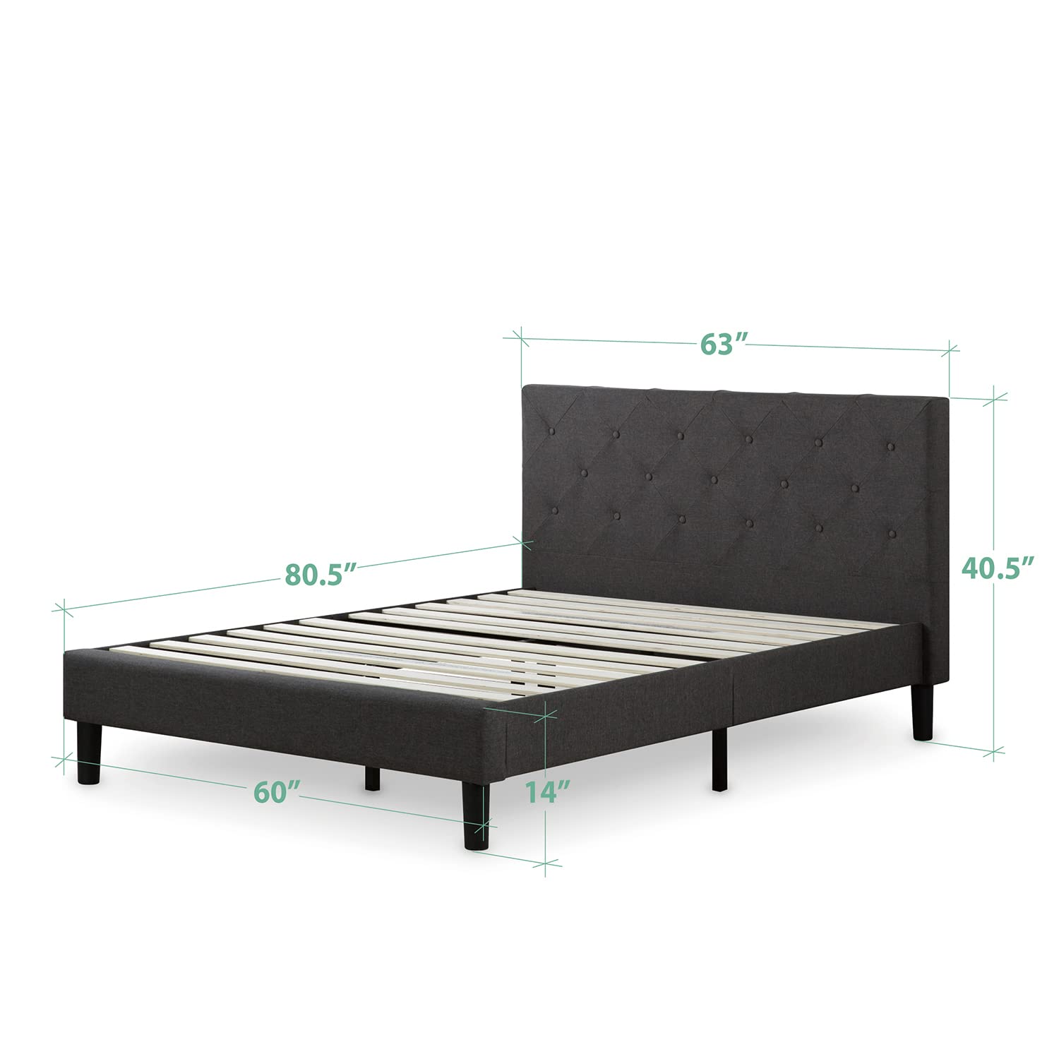 Shalini Upholstered Platform Bed Frame - Thumbnail 4