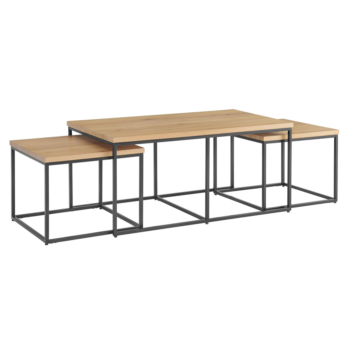 Lavish Home 3-Piece Coffee Table Set - Modern Nesting Tables with Large Table and Side Tables - for Living Room, Apartment, or Dorm (Walnut) Lavish Home