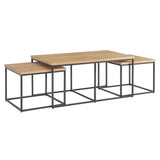 Lavish Home 3-Piece Coffee Table Set - Modern Nesting Tables with Large Table and Side Tables - for Living Room, Apartment, or Dorm (Walnut) Lavish Home