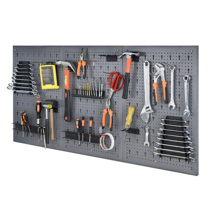 Steel Workbench Set System with Hanging Cabinet, Pegboards, Tool Table Cabinet