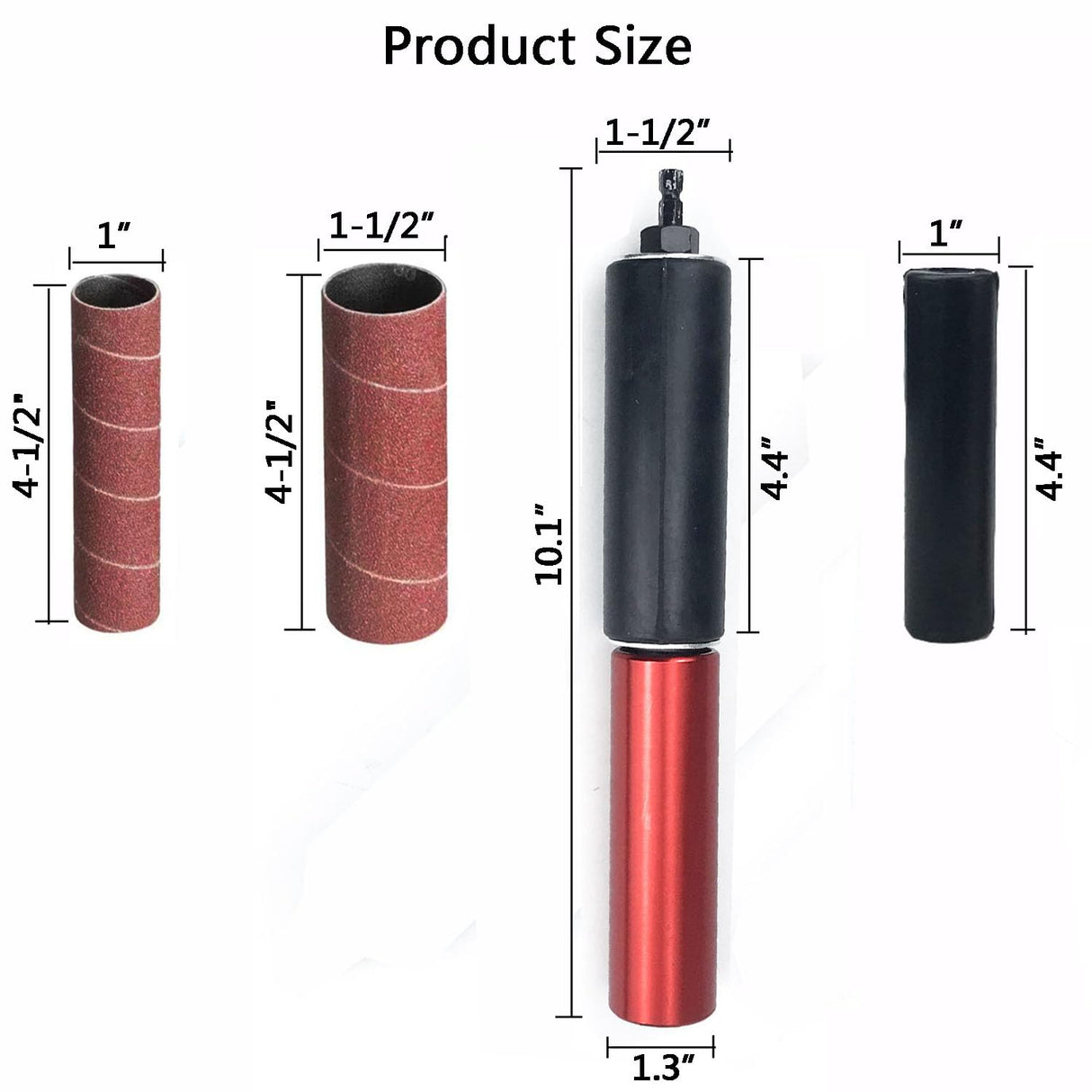 Portable Spindle Sander Drum Sander Set Hand-Held Rubber Sanding Drum Held Rubber Sanding Drum for Metal Wood Glass Stone for Drill 4-1/2" x 1-1/2" YoTmake