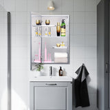 Fundin Bathroom Wall Cabinet with Half Cut Shelves,14.8 x 25.6 Stainless Steel Storage Cabinet, Bathroom/Living Room Medicine Cabinet Fundin