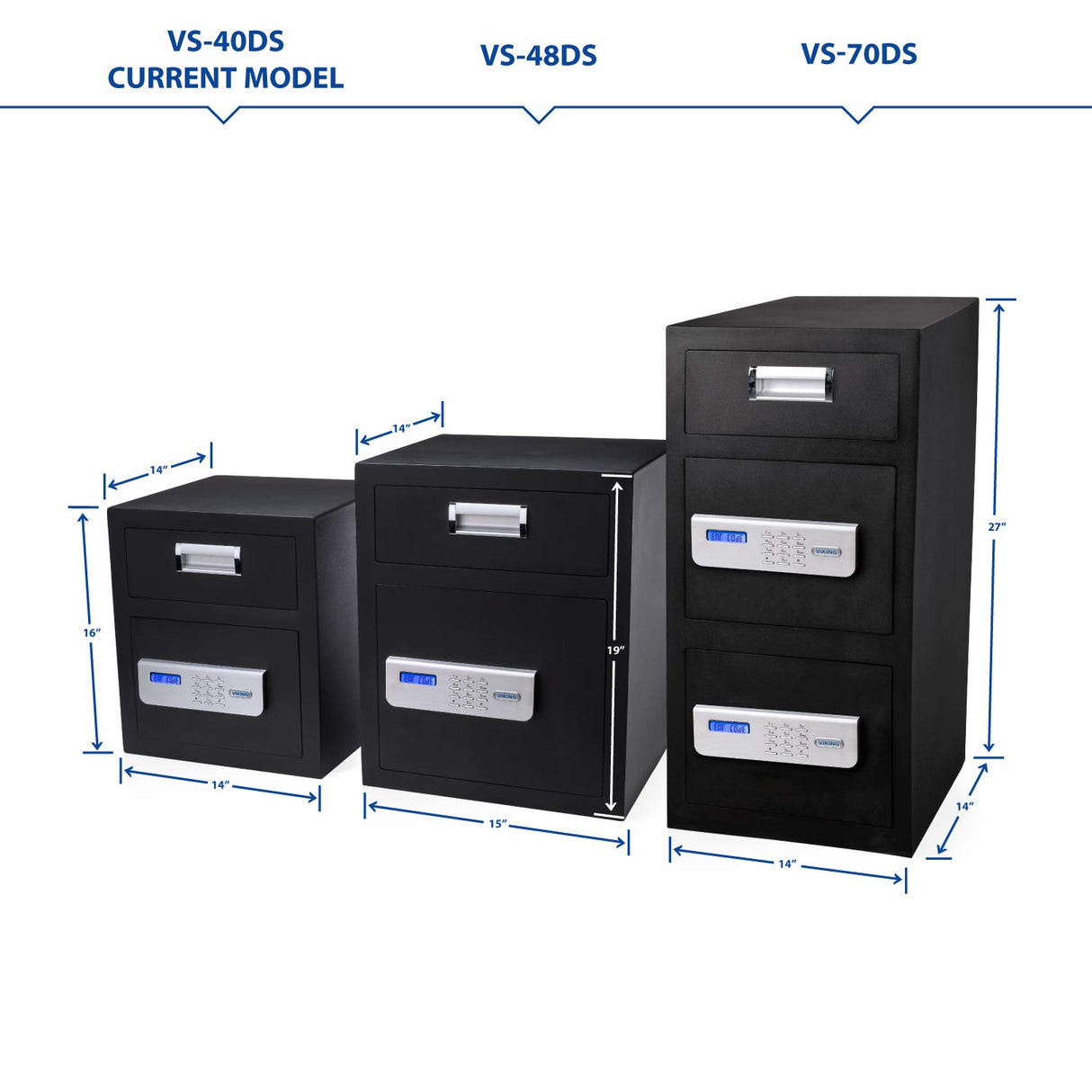 Viking Security Safe VS-40DS Heavy Duty Depository Safe with Drop Slot – Digital Keypad Money Safe for Cash, Business, Home, Office, Retail – Anti-Fish Design, LCD Display, Motorized Lock, Backup Key Viking Security Safe