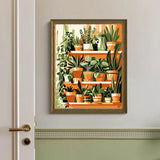 Paint by Numbers for Adults & Kids Kits Easy for Beginner Wooden Framed on Canvas Flowers Acrylic Paint Painting DIY Art Crafts with Paints and Brushes Green Plant ArtBud