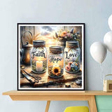 ZQEATRY 5D Diamond Painting Kits for Beginner,Faiths,Hope,Love Wishing Bottle Diamond Art kit for Adults,DIY Diamond Dots with Diamond Gem Art and Crafts for Adults Home Wall Decor 11.8x11.8inch ZQEATRY