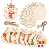 Round Wooden Circles with Holes - 20 Pcs Unfinished Natural Wood Slices for Painting, Crafts Christmas Ornaments DIY Crafts Hanging Decorations WKTFOBM