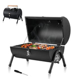 HaSteeL Portable Charcoal Grill, Small Folding Outdoor Grill, Mini Black Barbecue Grill with Thermometer, Compact Tabletop BBQ Grill for Camping Picnic Backyard Patio, 116 Square Inches & Screwdriver HaSteeL