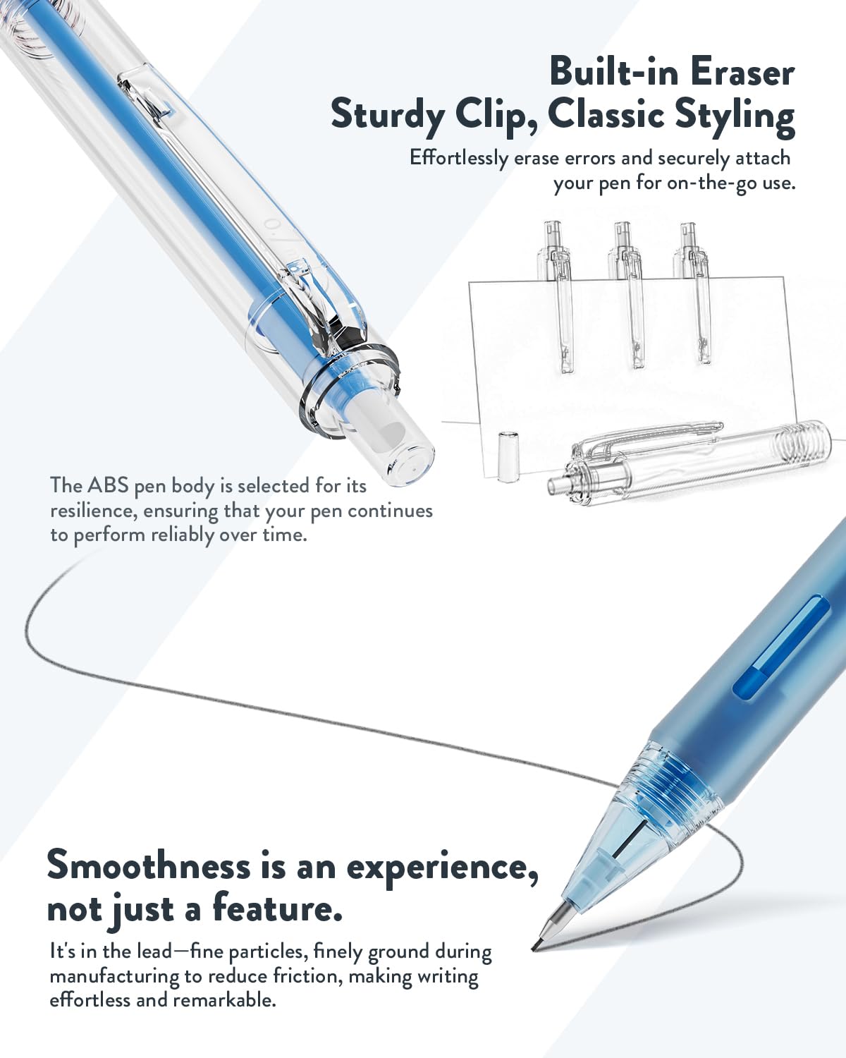 Four Candies Mechanical Pencil Set with Case, 6PCS Aesthetic Mechanical Pencils 0.5 & 0.7mm with 360PCS HB Lead Refills, 3PCS Erasers, 9PCS Eraser Refills for writing, drawing and sketching Four Candies