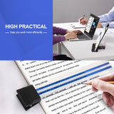 Desktop Document Holder Stand with 7 Adjustable Positions, Black Metal File Organizer Management Copyholder for Typing Speech Reading A4 Letter Music Book Tablet Office, with Paper Clip and Line Guide OSPNIEEK