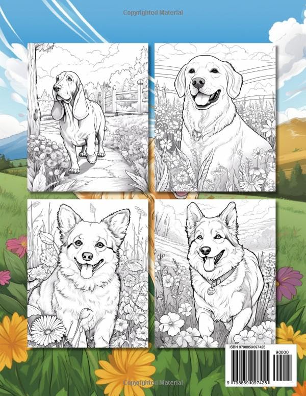 Charming Paws: Adorable Dog Coloring Book for Adults: Anti-Stress, Anxiety, and Relaxation | 50 Heartwarming Illustrations