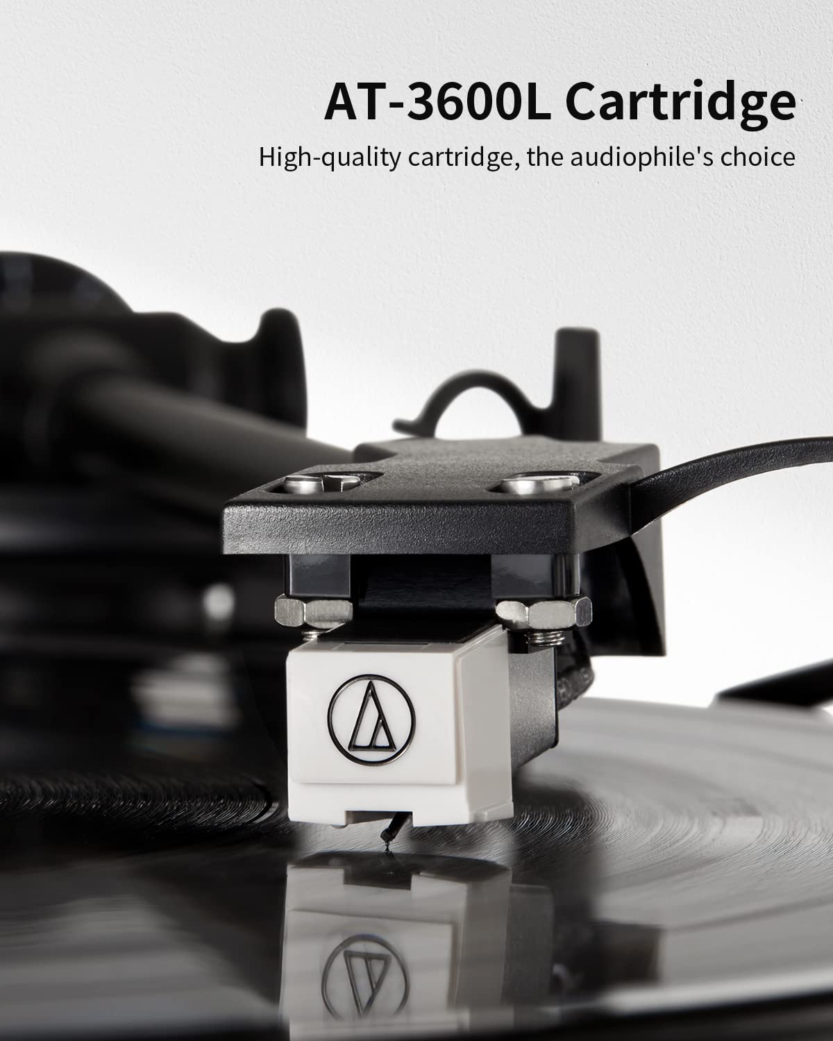 ANGELS HORN Vinyl Record Player, Bluetooth Turntable with Built in Speakers Phono Preamp, High Fidelity Turntables for Vinyl Records with Magnetic Cartridge AT-3600L, Belt Drive 2-Speed ANGELS HORN