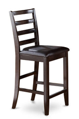 East West Furniture FAIR9-CAP-LC 9 Piece Counter Height Dining Set Includes a Square Kitchen Table with Pedestal and 8 Faux Leather Dining Room Chairs, 54x54 Inch, Cappuccino East West Furniture