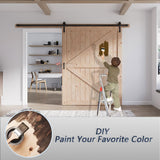 FREDBECK 60in x 84in Wood Barn Door with 10FT Barn Door Hardware Kit Included K Shape Solid Spruce Wood Panel Need to Assembly FREDBECK