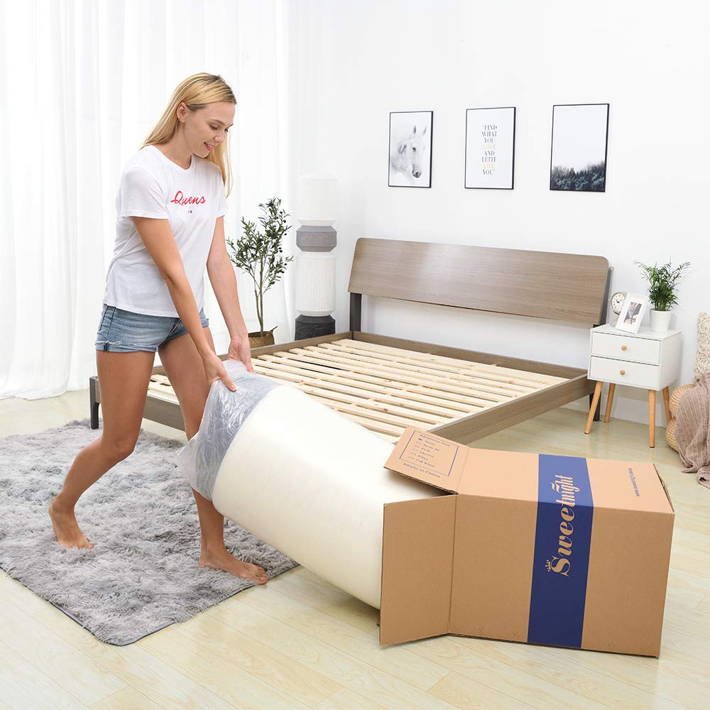 Sweetnight Queen Mattress in a Box - 12 Inch Plush Pillow Top Hybrid Mattress, Gel Memory Foam for Motion Isolating Individually Wrapped Coils, Queen Size, Twilight