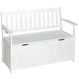 Outsunny 41 Gallon White Wooden Outdoor Storage Bench with Waterproof Lining and 2-Seat Capacity Outsunny