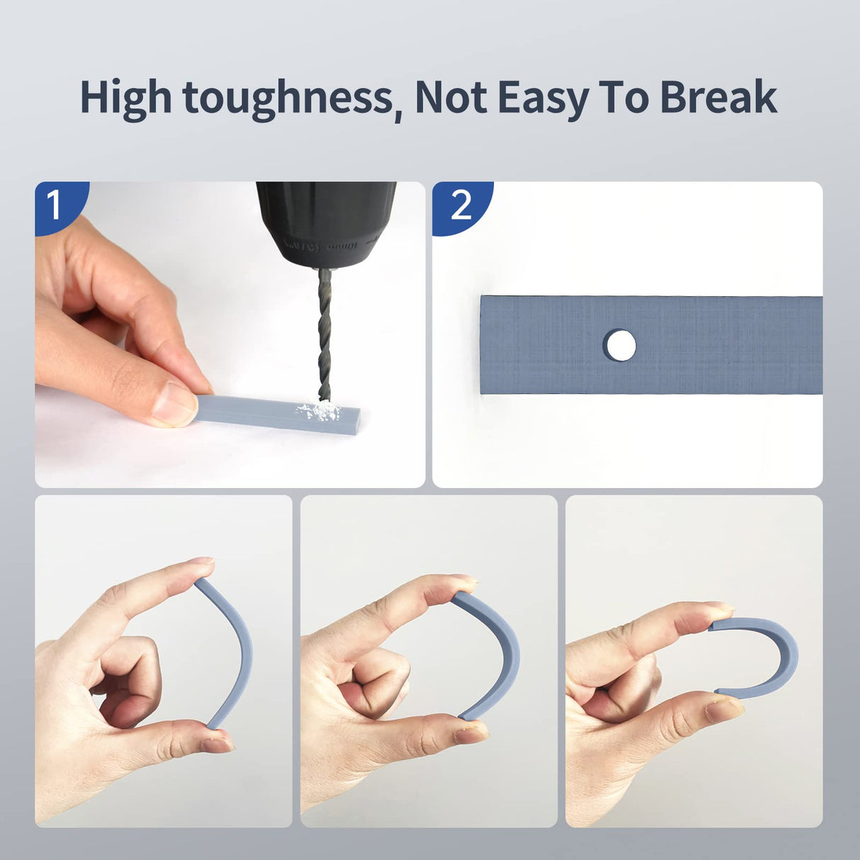 ANYCUBIC Tough Resin 2.0, 3D Printer Resin with Upgraded High Toughness and High Precision, 365-405nm Fast Curing 3D Resin for 4K 8K LCD/DLP/SLA 3D Printing (Grey, 1kg) ANYCUBIC