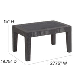 Flash Furniture Seneca Dark Gray Faux Rattan Coffee Table Flash Furniture