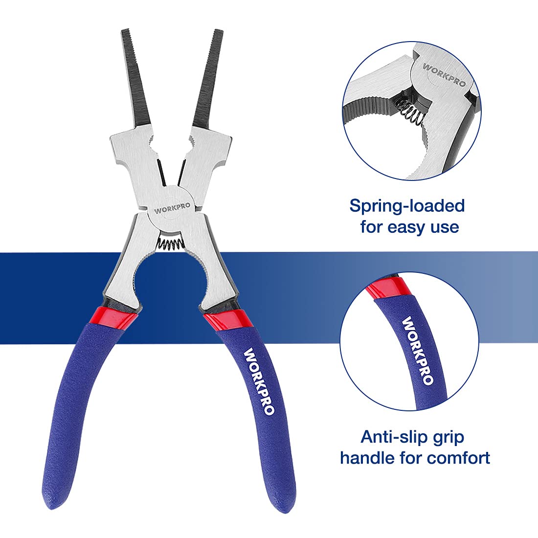 WORKPRO 8" Welding Pliers, Multi-Functional CR-V Steel Welding Pliers for Welding, Electrical, Mechanical, Workshop and Home Use WORKPRO