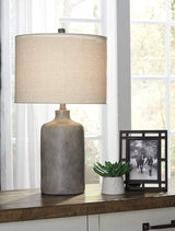 Signature Design by Ashley Linus Modern 25" Ceramic Table Lamp, Natural Stone Finish Signature Design by Ashley
