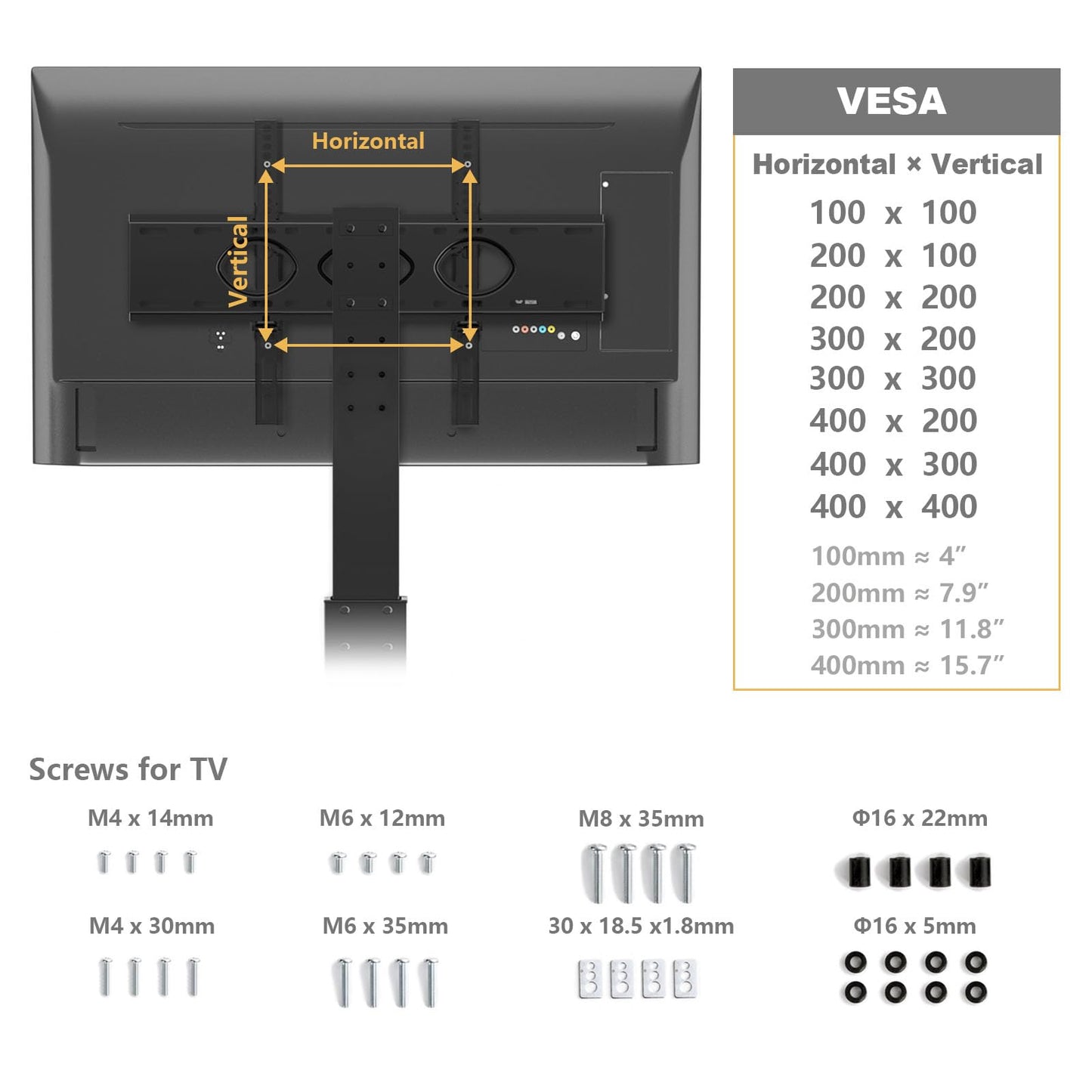 TAVR Universal Floor TV Stand Base for 32-74 Inch TVs up to 110 Lbs with Swivel Height Adjustable Mount, Black Tempered Glass Base for Media Storage and Space Saving