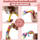 Headband Making Kit - Crafts for Girls Ages 6-8, Includes 12 Headbands, DIY Hair Accessories for Kids Parties Sixth Space