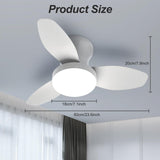 Vilante Ceiling Fans with Lights, 24 Inch Low Profile Ceiling Fan with Light and Remote Control, Dimmable, 6 Speeds, 3CCT, Flush Mount, Quite, Reversible DC Motor Modern Ceiling Fan for Bedroom Vilante