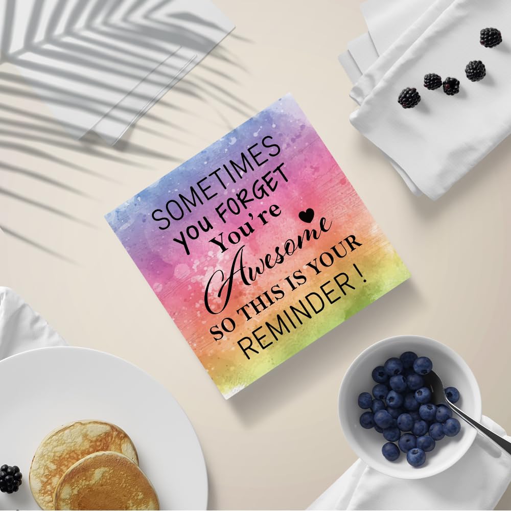 PUVOXHO Sometimes You forget You're Awesome Wooden Sign Desk Decor, Funny Positive Self-Love Wood Sign for Home Office Farmhouse Bedroom, Birthday Thank You Gifts for Women Sister Friend Coworker PUVOXHO