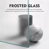 S&Z TOPHAND® 36 in x 84 in Glass Sliding MDF Barn Door with 6.6FT Sliding Door Hardware Kit, 5 Tempered Frosted Glass, Slab Inside Covered with Water-Proof PVC Surface, Simple DIY Assembly S&Z TOPHAND