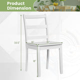 Giantex Wood Dining Chairs Set of 2 White - Wooden Armless Kitchen Chairs with Solid Rubber Wood Legs, Non-Slip Foot Pads, Max Load 400 Lbs, Farmhouse Style High Ladder Back Dining Room Chairs Giantex