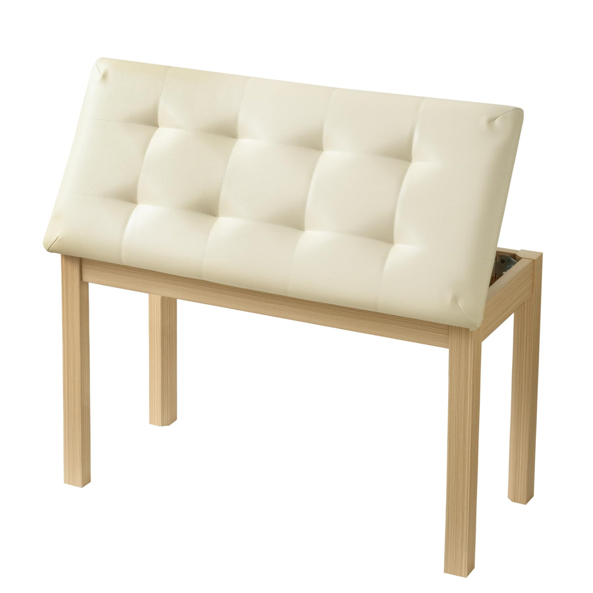 ZHRUNS Duet Piano Bench Wooden Keyboard Bench with Storage, Wooden Piano Keyboard Bench Long, Piano Stool Beige ZHRUNS