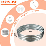 YSEJOMP 48 Inch Round Galvanized Fire Pit Ring/Fire Ring - Foldable and Perfect for Outdoor Gatherings and Campfires in The Yard/Garden/Park/Beach (4 FT Diameter, Silver) YSEJOMP