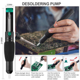 Soldering Iron Kit Electronics, 21-in-1, 90W LCD Adjustable Temperature Soldering Iron, 5pcs Soldering Iron Tips, Soldering Iron Stand, Desoldering Pump, Magnifier, Solder Wire, Tweezers, PU Carry Bag handskit