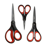 LIVINGO 3 Pack Titanium Scissors All Purpose - Non Stick Stainless Steel Sharp Scissors Set Heavy Duty for Office School Sewing Crafting Cutting Fabric Paper, Comfortable Grip, 5”, 7” & 8” LIVINGO