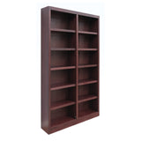 84" Cherry Finish Double Wide Bookcase with 10 Adjustable Shelves by Concepts In Wood Concepts In Wood