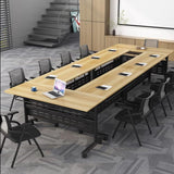 Oppiiwee Folding Conference Room Table, Mobile Training Table with Wheels, Flip Top Rolling Seminar Meeting Table for Office,Meeting Room,classr (Yellow, 55×16×30in) Oppiiwee