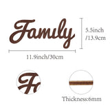 CREATCABIN Cutout Sign Family Letter Wooden Wall Art Decor Wood Word Sculpture Signs Rustic Farmhouse for Housewarming Home Front Door Entryway Wall Decoration, Brown, 11.9 x 5.5inch CREATCABIN