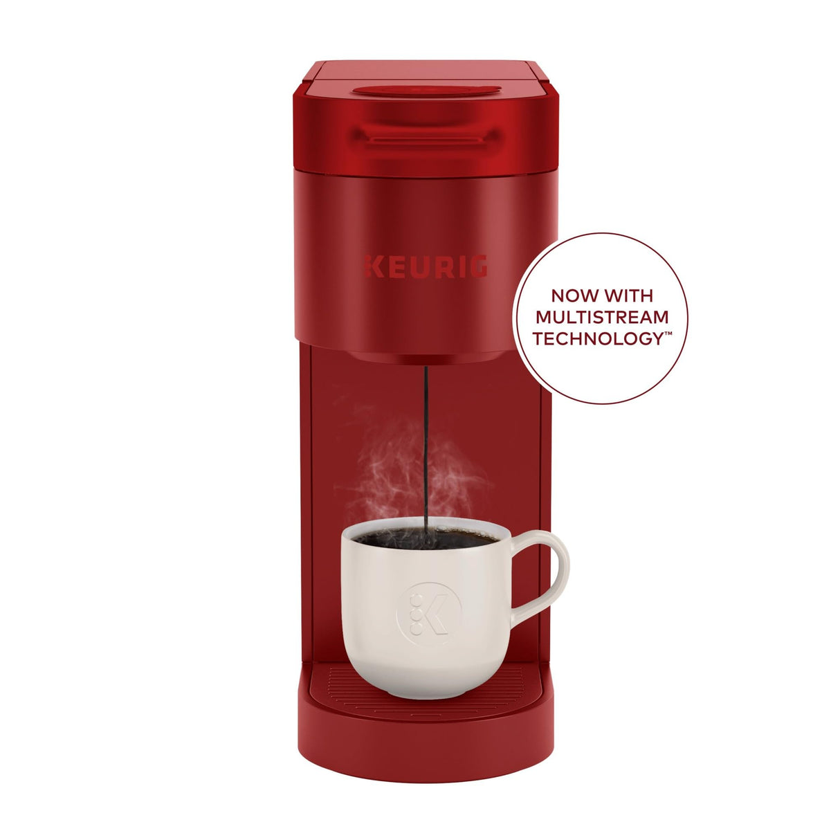 Keurig K- Slim Single Serve K-Cup Pod Coffee Maker, with 3 Brew Sizes, Multistream Technology, 46oz Removable Reservoir, Scarlet Red Keurig