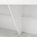 ECACAD Extra Long Reception Desk with Drawers, Modern Pattern, Office Desk Reception Counter Table 2 Person, White (86.6”L x 23.6”D x 39.3”H) ECACAD