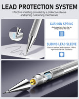 Four Candies 0.7mm Mechanical Pencil Set with Case - 4PCS Metal Mechanical Pencils, 8 Tubes HB #2 Lead Refills, 3PCS 4B Erasers and 9PCS Eraser Refills, Lead Mechanical Pencils for Writing & Drawing Four Candies