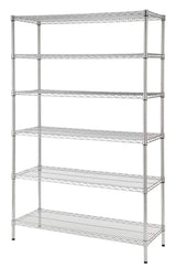Regal Altair 14" Deep x 48" Wide x 74" High 6 Tier Chrome Wire Shelving Kit | NSF Commercial Storage Rack Unit Regal Altair