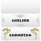12 Pieces Sublimation Name Plate Blank Aluminum Name Card Personalized Custom Name Plate Blank Metal Name Tag Label with 12 Pieces Adhesive Backing for Men Women Boys Girls Wife Husband Outus