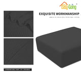 Easy-Going Stretch Square Ottoman Cover 40x40x15 inch Folding Storage Stool Furniture Protector Soft Rectangle slipcover with Elastic Bottom Dark Grey Easy-Going