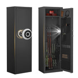 Clickoods 10-12 Gun Safe with Fingerprint Lock - Large Gun Cabinet for Home Rifles and Pistols - Quick Access Heavy Duty Rifle Safe for Home with Adjustable Gun Racks, Handgun Pockets, Hooks Clickoods