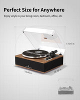 ANGELS HORN Vinyl Record Player, Bluetooth Turntable with Built in Speakers Phono Preamp, High Fidelity Turntables for Vinyl Records with Magnetic Cartridge AT-3600L, Belt Drive 2-Speed ANGELS HORN
