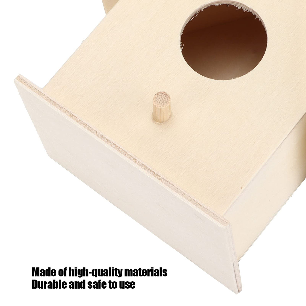 Mini Wooden Bird House, Hanging Birdhouse Nesting Box Natural Unfinished Wood Bird Nests DIY Ornament Crafts for Outdoor Garden Courtyard Decoration Hapivida