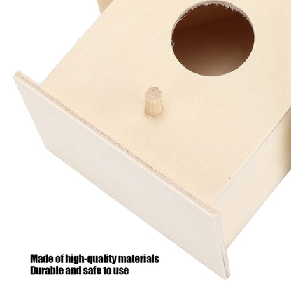 Mini Wooden Bird House, Hanging Birdhouse Nesting Box Natural Unfinished Wood Bird Nests DIY Ornament Crafts for Outdoor Garden Courtyard Decoration