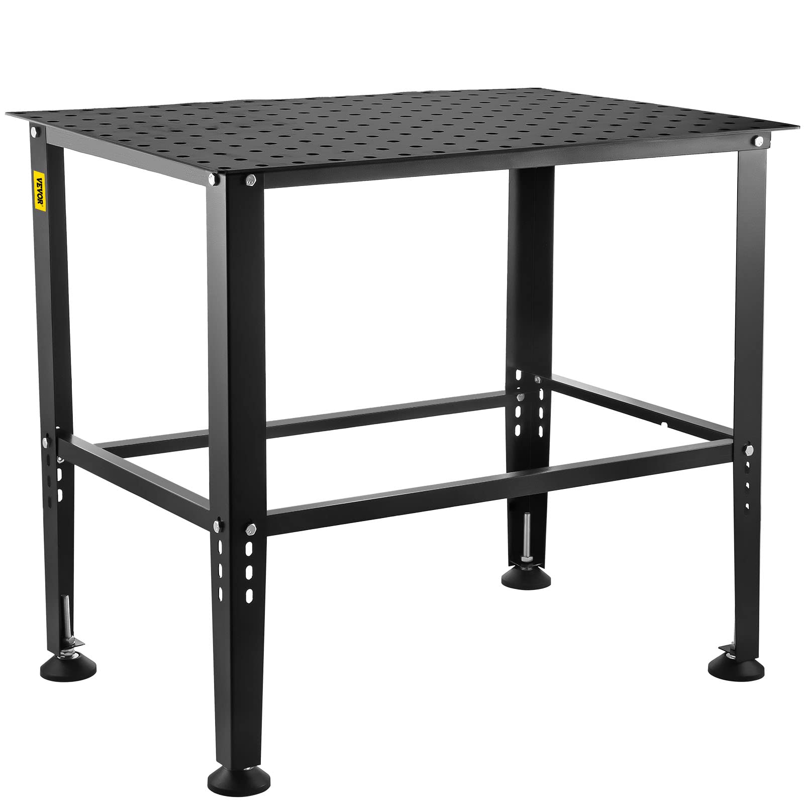 VEVOR Welding Table, 36" x 24" Adjustable Workbench, 0.12" Thick Industrial Workbench, 600lb Load Capacity Metal Workbench, Heavy Duty Carbon Steel Welding Table, Gray Steel Work Table w/Acce - WoodArtSupply