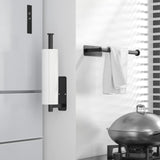 ASTOFLI Paper Towel Holder Under Cabinet, Self Adhesive and Drilling Paper Towel Holder Wall Mount for Kitchen, Black Paper Towel Holder SUS304 Stainless Steel ASTOFLI